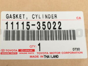 Genuine TOYOTA 1111535022 GASKET, CYLINDER HEAD TO 22R HLUX 199310-199909 TGP — 1111535022 | Fast Black Tigers